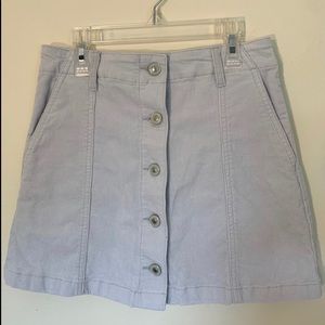 Light Blue Button Up Mini Skirt